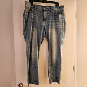 Multi Colored Rhinestone Boyfriend Jeans